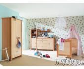 Wellemöbel Komplett Kinderzimmer MIA 3-tlg. (Kinderbett kleine Wickelkommode und 2-türiger Kleiderschrank) Ahorn/Buche