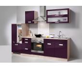 Küchenzeile »Fulda«, 270 cm , inkl. Elektrogeräte, ohne Aufbauservice, Ausführung B: Aubergine