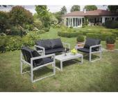 Garden Place Gartenmöbelset Alu-Rattan, 1 Tisch, 2 Sessel