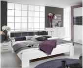 DeLife Bett Mandy 180x200 cm Weiss Schwarz inkl. 2 Nachtschränke
