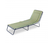 Best Freizeitmöbel Gartenliege Chiemsee 3-Bein (inkl. Polsterauflage) - Stahlrohr/Textil - Blau/Bunt gestreift