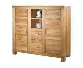 HOLTA Massivmöbel Highboard Damar - mit offener Ablage - Ulmenholz furniert (Highboard Damar - furniertes Ulmenholz)