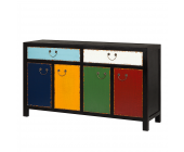 Kare Design Sideboard Harlekin - Pappelholz- Schwarz/Bunt lackiert