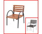 Gartensessel Gartenstuhl Sevilla, Holz + Metallgestell ~ Variantenangebot