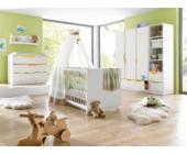 Geuther Komplett Kinderzimmer FRESH 3-tlg. (Kinderbett breite Wickelkommode und 3-türiger Kleiderschrank) Weiß/Bunt
