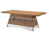 Best Provence Korbtisch natur m. Teakholzplatte 180x100cm