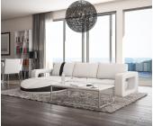 DeLife Ecksofa Marlow 270x190cm Weiss Schwarz Wohnlandschaft