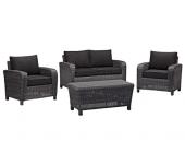 Gartenfreunde Kettler Nauru Lounge Set incl. Kissen - Farbe anthrazit