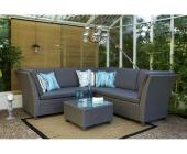 Harbo-Dacore Harbo Sitzgruppe Grau 4-tlg. Loungeset inkl. Auflagen SUNSET