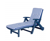 Best Freizeitmöbel Gartenliege Charleston (vollklappbar, -inkl. Auflage) - Kunsstoff/Textil - Blau/Blau-Weiß gestreift
