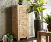 WOLF MOBEL WOLF MöBEL Kommode GURU 50x125 Akazie Sand Highboard 5 Schublade, Naturfarben