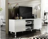 DELIFE Lowboard Lucido 167x63 Weiss Hochglanz TV Möbel 4 Schubkä, Silber