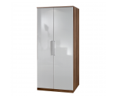 OAKland's Drehtürenschrank Claudine (2-türig) - Perlglanz Softwhite/Franz. Nussbaum (2-türig - Perlglanz Softwhite/Franz. Nussbaum)