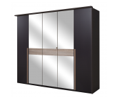 OAKland's Drehtürenschrank Clementine - Lava/Eiche sägerau (Breite 180cm)