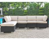 Kauf-Unique.de Polyrattan Lounge Sitzgruppe Salamanca (6-tlg.) - Anthrazit&Beige