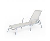 Merxx Gartenliege Amalfi - Aluminium/Kunstfasergewebe - Silber/Champagner