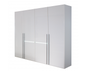 home24 Drehtürenschrank Park Avenue - Alpinweiß / Hochglanz Weiß - Mit integrierter Beleuchtung (2-trg. - 120cm breit)