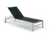 Fischer Möbel Fischer Forum Liege Sunbed Gewebe schwarz, Gestellfarbe silber