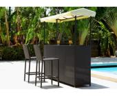 Kauf-Unique.de Polyrattan Gartenmöbel Bar Mangrove + 2 Barhocker