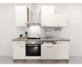 CENTA Küchenzeile Eico P-878-1 Magnolienweiss 220 cm inkl. Einbaugeräte