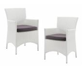 Kauf-Unique.de Polyrattan Gartensessel 2er-Set Alanda - Weiß