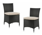 Kauf-Unique.de Polyrattan Gartenstuhl 2er-Set Alanda - Anthrazit