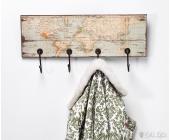Kare Design Wandgarderobe World Map Rectangular 55cm Garderobenleiste by Kare