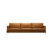 Zanotta William Dreisitzer-Ledersofa, weiß