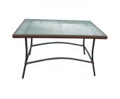 Merxx Gartentisch Ravenna - Rechteckig - Aluminium/Polyrattan - Schwarz/Schokobraun