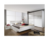 home24 Komplettset Minimal Vintage - Weiß / Vintage Weiß (Liegefläche Bett: 160 x 200 cm)