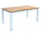 deVries Fjord Gartentisch 165x90cm Alu / Teak weiß