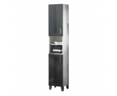 Spirinha Badezimmer-Hochschrank Greeceline - Grau/Weiß - MDF Fronten