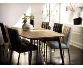 Spinder Esstiisch HUMMER, 115x220cm, Edelstahl-Eiche massiv, Spinder