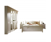 Nature Dream Schlafzimmermöbel Set Lightning (4-teilig) - Pinie Teilmassiv Weiß - Bett, 2 Nachtkonsolen & Schrank