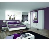 Rauch Schlafzimmer 4-tlg. Rochester Alpinweiß / Brombeer