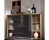 Innostyle Highboard Richard Walnuss Graphit Hochglanz