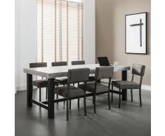 Esszimmergruppe in Schwarz Beton Grau Loft Style (7-teilig)