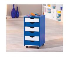 Schreibtischcontainer in Blau-Weiß Weiß