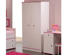 Kinderzimmer Kleiderschrank in Weiß Pink Blau 90 cm