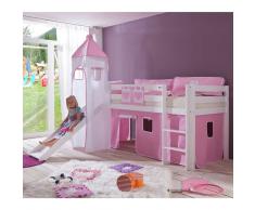 Prinzessinnenbett mit Vorhang Rosa-Weiß