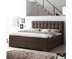 Boxspringbett in Braun Stoff