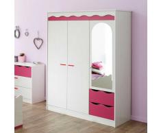 Kinderzimmer Kleiderschrank in Weiß-Pink Weiß