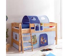 Hochbett in Buchefarben Piraten Design
