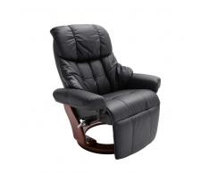 Relaxsessel in Schwarz Walnuss Leder
