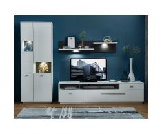 Schrankwand in Weiß Grau modern (3-teilig)