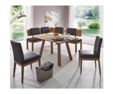 Essecke aus Wildeiche Massivholz Braun gepolstert (4-teilig)
