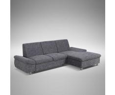 Eck Schlafsofa in Grau Braun Stoff