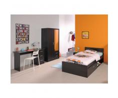 Jugendzimmer komplett in Braun Stauraumbett (4-teilig)