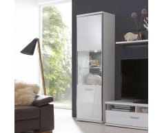 Wohnwand Vitrine in Weiß Hochglanz 200 cm hoch
