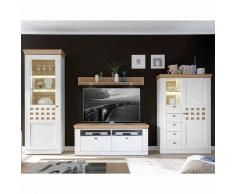 Wohnzimmer Wohnwand in Weiß Eiche furniert (4-teilig)